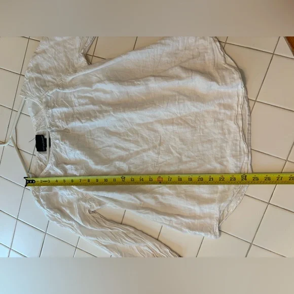 Cynthia Rowley White quarter sleeve classic elegant fall winter Blouse shirt - Picture 9 of 11